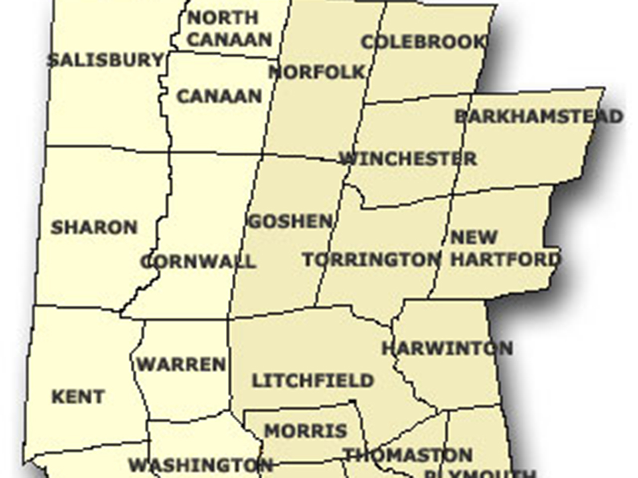 Litchfield County Towns Map Litchfield County Ct Real Estate
